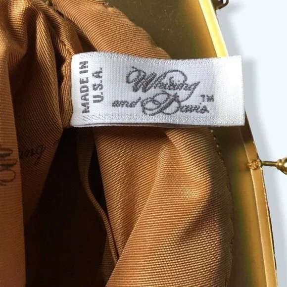 Whiting & Davis Bag 70s Gold Mesh Kiss Snap Evening Bag Crossbody Strap Purse - Picture 6 of 13